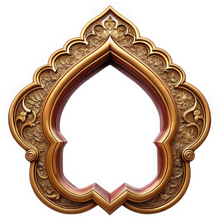 Set of Decorative vintage frames and borders setGold photo frame with corner Thailand line floral fo