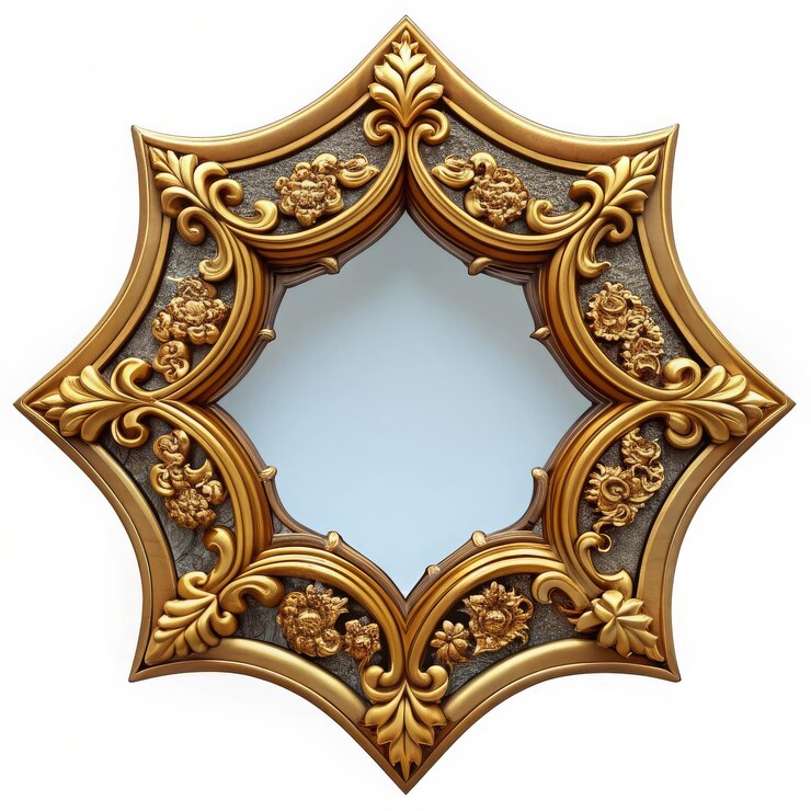 Set of Decorative vintage frames and borders setGold photo frame with corner Thailand line floral fo