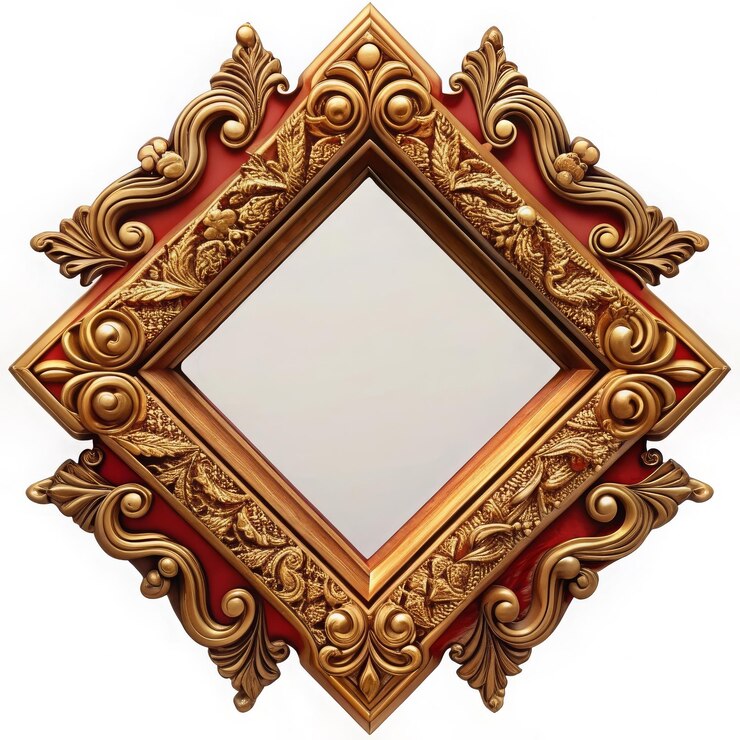 Set of Decorative vintage frames and borders setGold photo frame with corner Thailand line floral fo