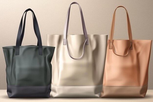 Set realistico di mockup di borsa in tessuto tote con immagini isolate di borse di stoffa simili di illustrazione vettoriale di forma diversa