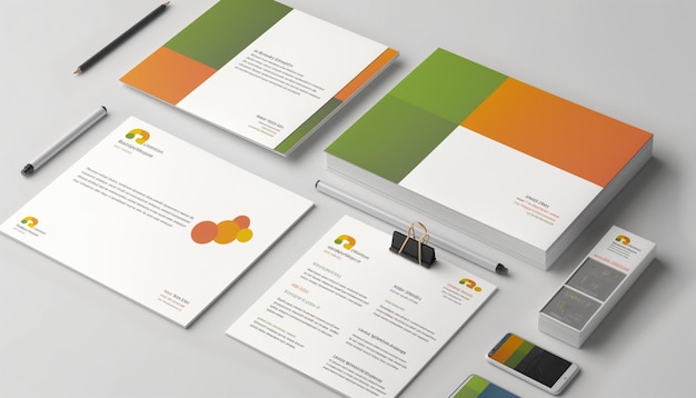 Set stazionario minimalista e design del marchio