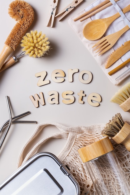 Set zero rifiuti di utensili da cucina senza plastica e riutilizzabili