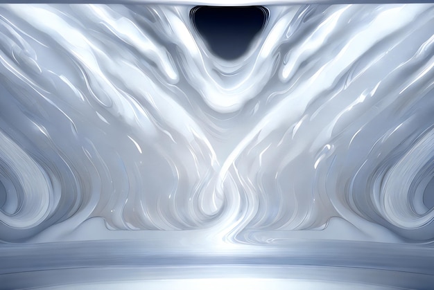 seta astratta linea bianca argento sfondo futuristico con orizzonte frattale