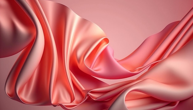 Seta rosa con una morbida onda di luce.