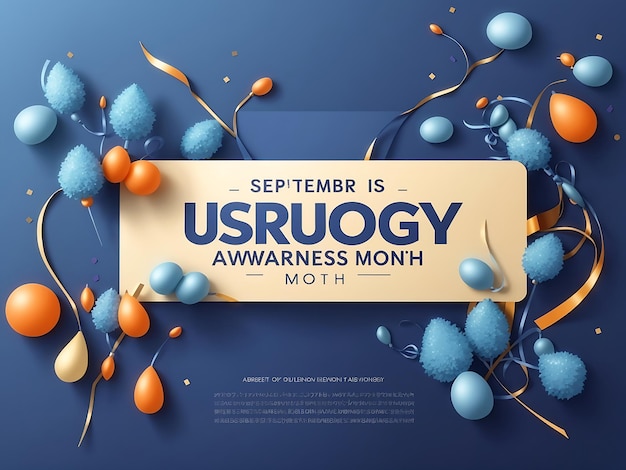 Settembre è il modello di sfondo del mese di sensibilizzazione all'urologia Sfondo del concetto di vacanza