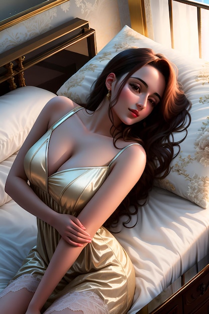 Sexy Cyprus Woman In Bed ai generative