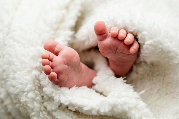 Sezione inferiore dei piedi del bambino