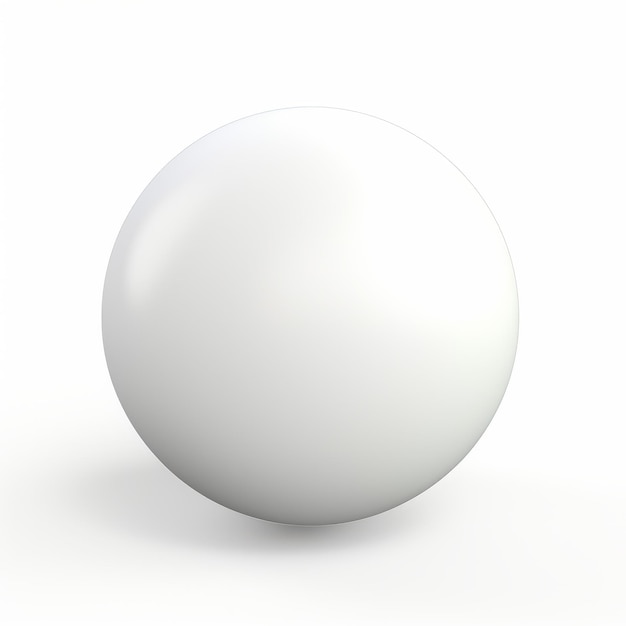 Sfera bianca su sfondo bianco Rendering 3D realistico