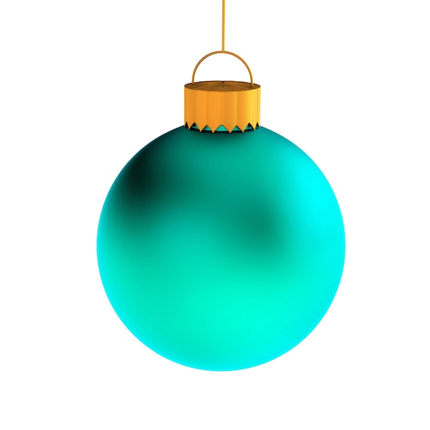 Sfera blu di natale isolata su bianco