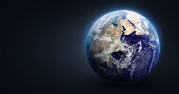 Sfera del pianeta Terra su sfondo scuro isolato Elementi di questa immagine fornita dalla NASA