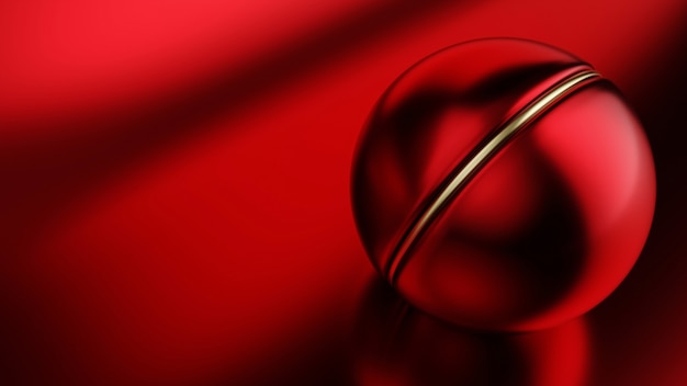 Sfera palla forma geometrica pulsante rotondo cerchio di base figura solida semplice elemento minimalista singola goccia rossa lucido oggetto scintillante palloncino vuoto icona atomo lucido. Rendering 3D isolato