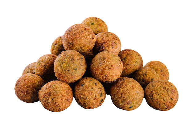 Sfere vegetariane di falafel di ceci isolate su bianco