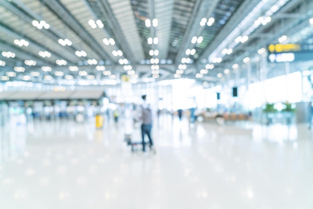 sfocatura astratta e terminal dell'aeroporto sfocato per lo sfondo