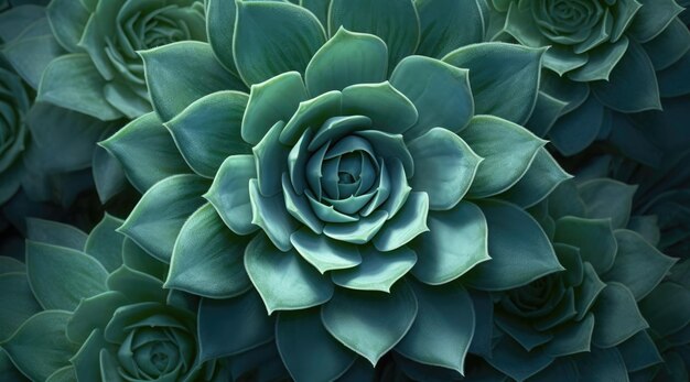 Sfondamento succulento di echeveria blu verde