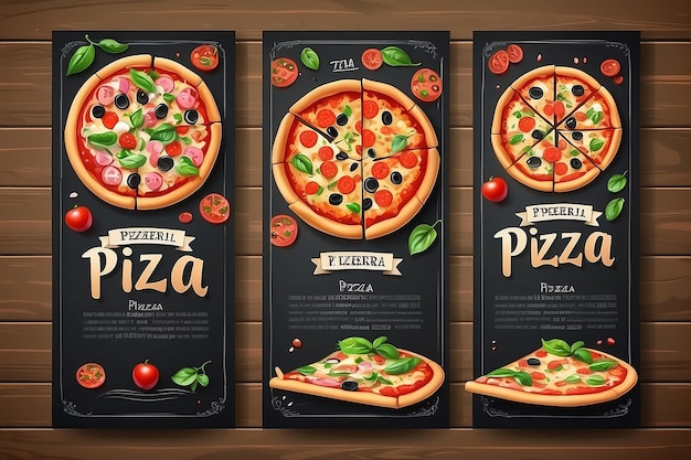 Sfondare vettoriale di volantini realistici di Pizza Pizzeria