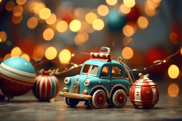 Sfondi di Capodanno con giocattoli retro, vacanze e atmosfera da favola