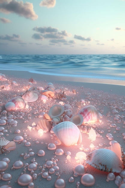 Sfondi di conchiglie sulla spiaggia