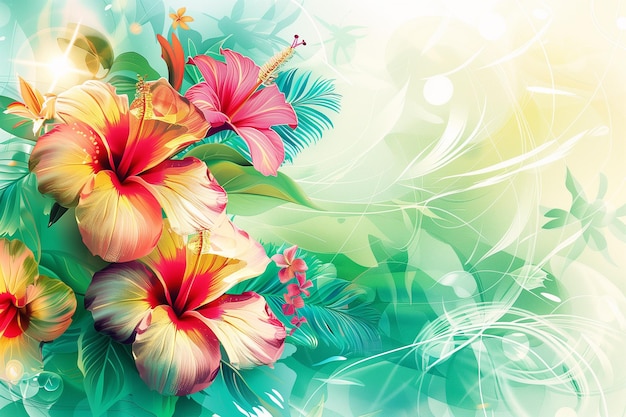 Sfondi di disegni estivi con fiori tropicali