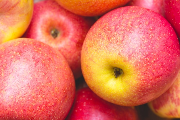 Sfondi di frutta e verdura rossa mela. Concetto fresco organico sano.