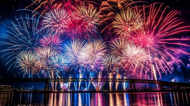 Sfondi di fuochi d'artificio colorati per il Capodanno e il Natale