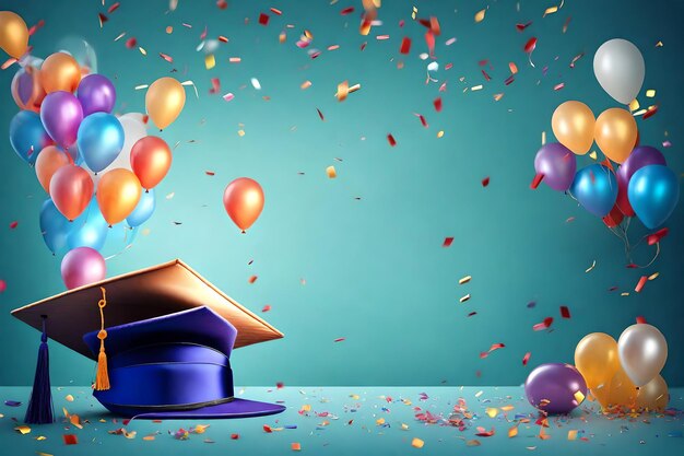 Sfondi di laurea celebrazioni università cerimonia di laurea palloncini e confetti di gioia