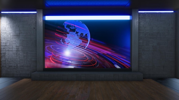 Sfondi di notizie per programmi TV TV On Wall3D Studio di notizie virtuale Sfondi di illustrazione 3D