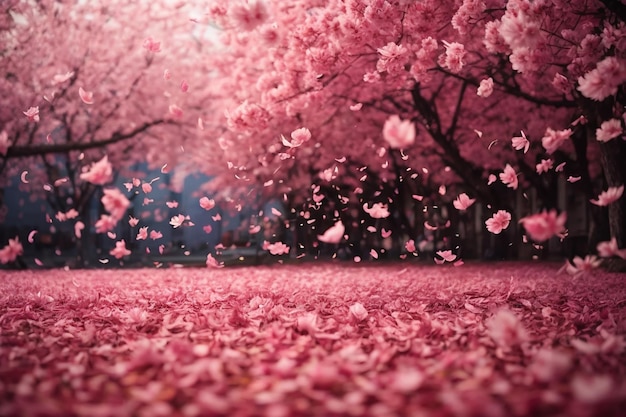 Sfondi di petali di sakura rosa che cadono