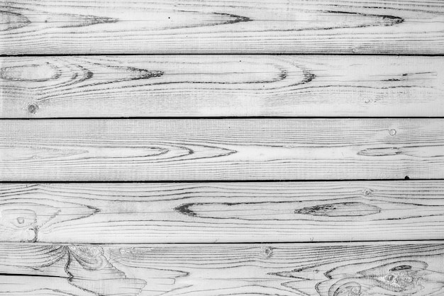 Sfondi di texture di legno vecchio bianco e nero. strisce orizzontali, tavole. rugosità e crepe.