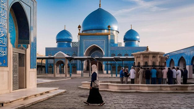 Sfondi islamici con moschea a cupola blu