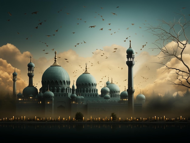Sfondi islamici del Ramadan con moschea