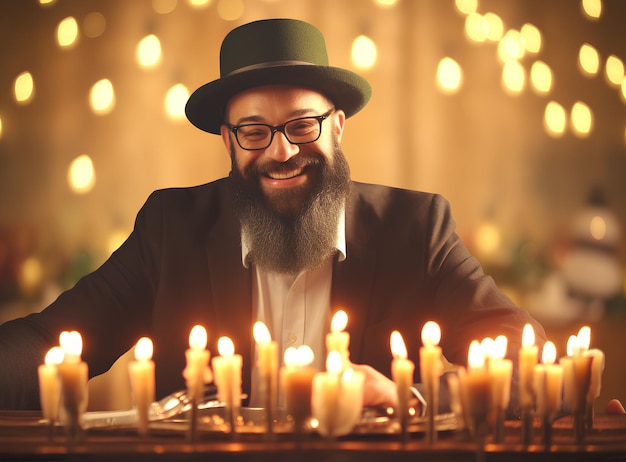 Sfondi realistici di Hanukkah Buon augurio di Hanukkah