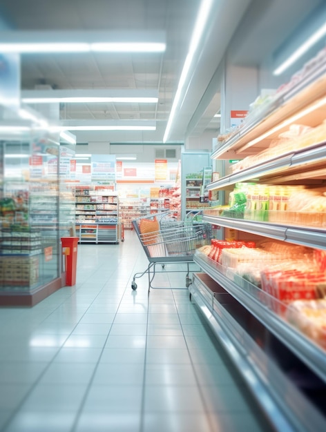 Sfondi sfocati sfocati all'interno del supermercato