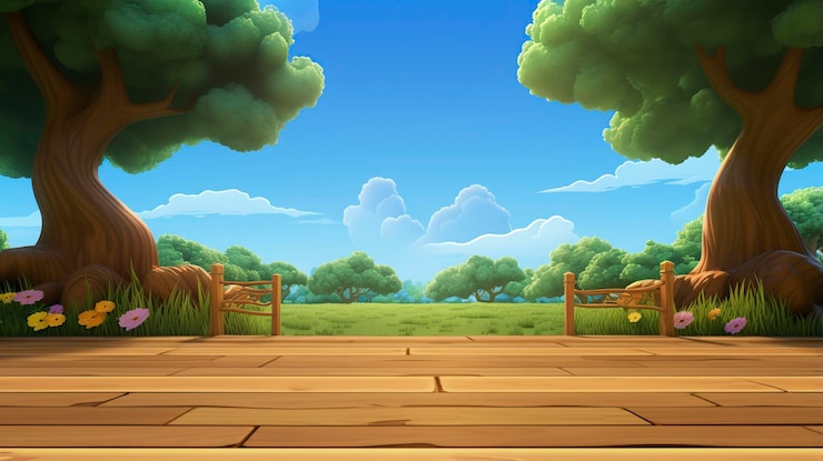 Foto sfondi vuoti di cartoni animati 3d per bambini