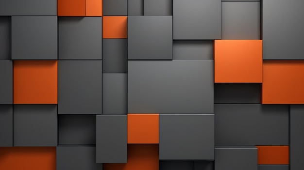 Sfondio astratto arancione e grigio con quadrati