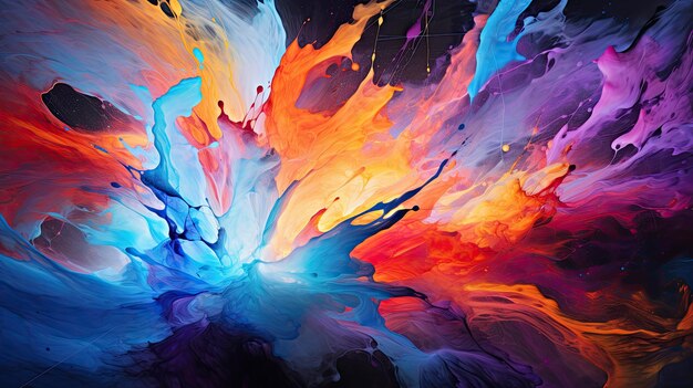 Sfondio astratto colorato con effetto di esplosione Disegno frattale fantastico Arte digitale