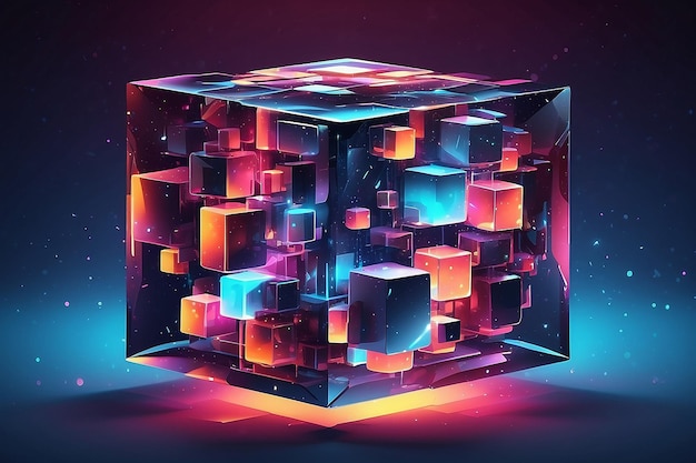 Sfondio astratto del cubo luminoso