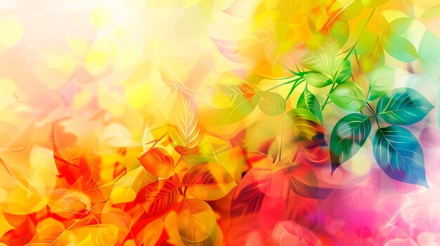 Sfondio astratto di foglie autunnali colorate con colori dell'arcobaleno Copia spazio Risorse grafiche