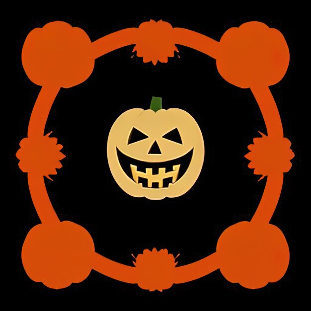 Sfondio astratto di Halloween con zucche arancioni scheletri teschi e fantasmi