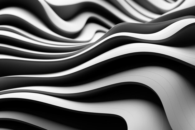 Sfondio astratto in bianco e nero 3D