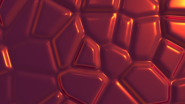 Sfondio astratto metallico rosso lucido con elementi rialzati Screensaver per PC o smartphone immagine di rendering 3D Grafica per computer 16 9 e 4k