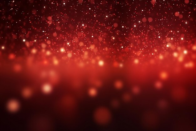 Sfondio astratto rosso con luci e stelle sfocate bokeh