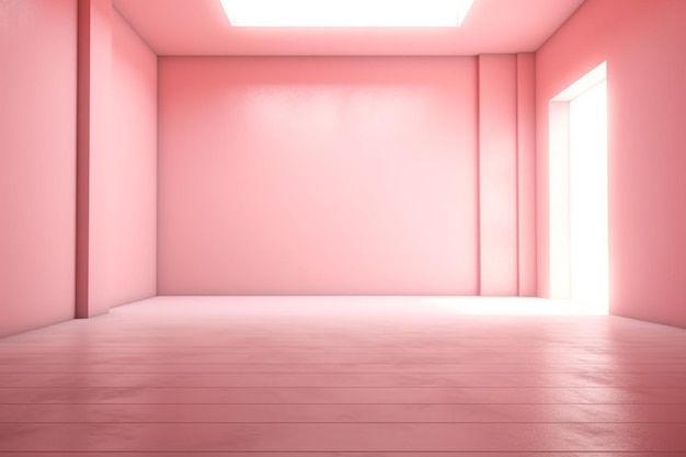Sfondio astratto vuoto liscio rosa chiaro della stanza dello studio