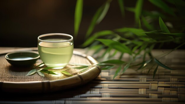 Sfondio bevanda di tè isolata zen