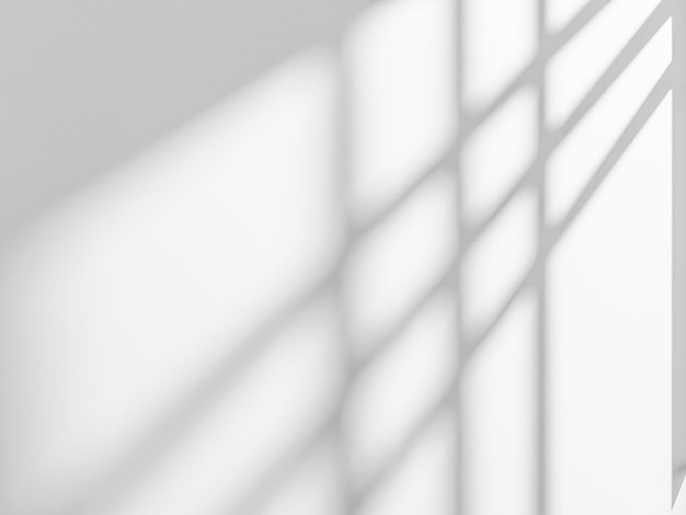 Sfondio bianco astratto dello studio per la parete di presentazione del prodotto con ombre del prodotto in vetrina