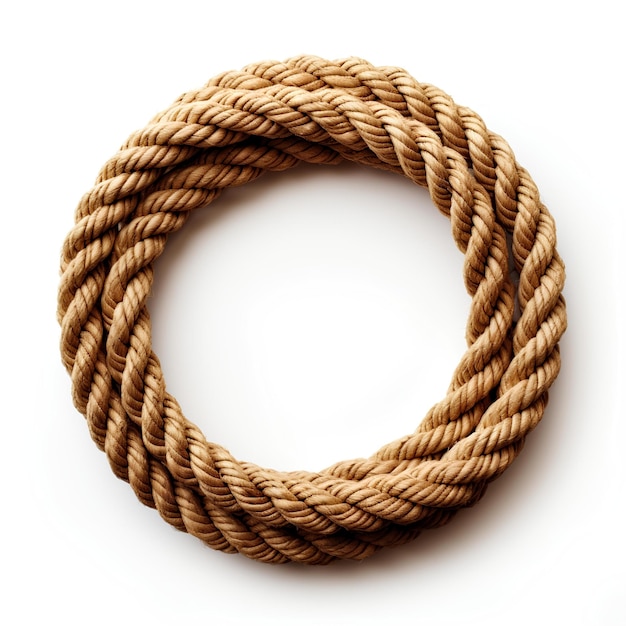 Sfondio bianco con anello di corda