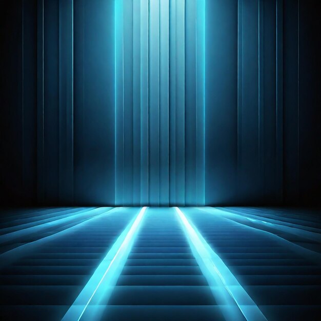 Sfondio blu chiaro con luce al neon generata dall'AI