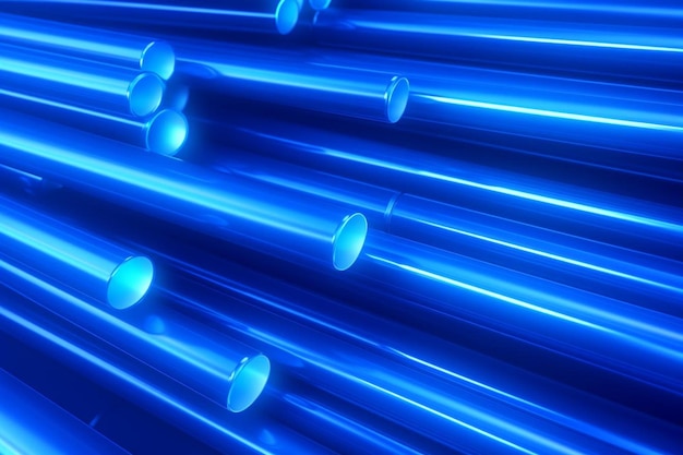 Sfondio blu con tubi fluorescenti