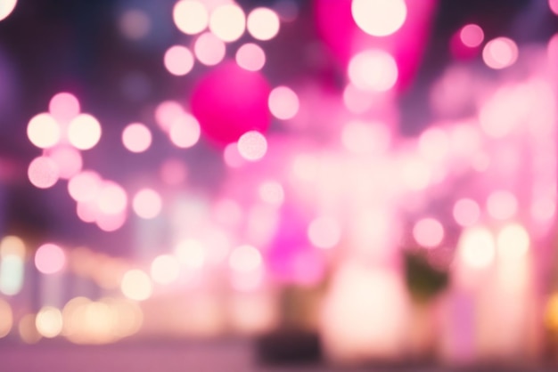 Sfondio Bokeh rosa di un centro commerciale con luci sfocate