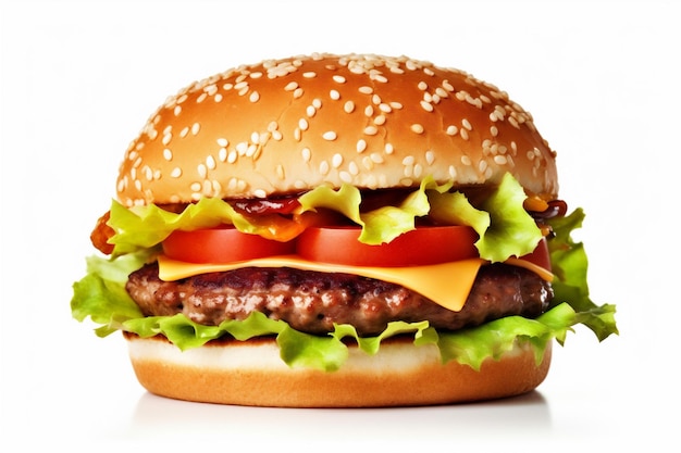 Sfondio carne di manzo cibo panino cibo carne spuntino hamburger bianco hamburger veloce hamburger veloce IA generativa