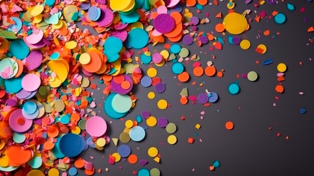 Sfondio colorato di confetti per compleanni e feste di carnevale Illustratore generativo di IA